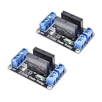 Ubervia® 2Pcs 5V 12V 24V Dual Channel Solid State Relay 2 Channel 2-Way ...