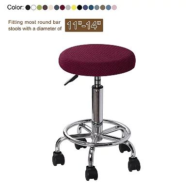 Round Bar Stool Covers 2 Pack, Round Chair Covers with Elastic Bands ...