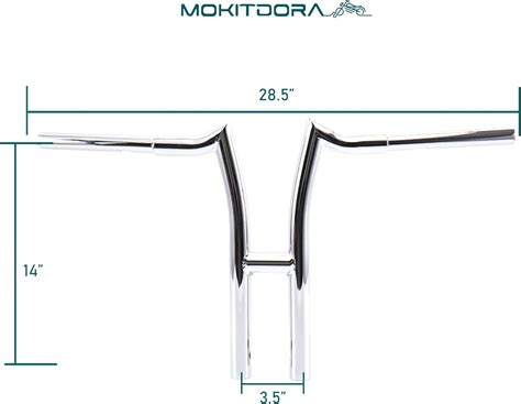 Buy MoKitDora 1-1/4 Fat 14 Rise Evil T-Bar Handlebar Drag Bar for 1996 ...