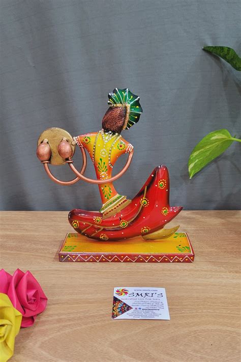 Musician Man sitting with Kanjira (8H * 6.5L * 2.5W) inches table deco ...