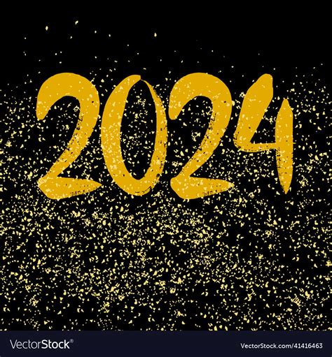 2024 New Year Text Golden Fireworks Light Effect, Two Thousand And ...
