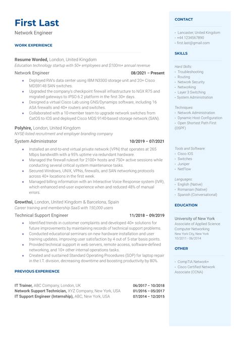 Image result for Networking Resume Examples