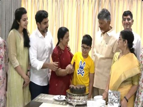 TDP chief Chandrababu Naidu celebrates with family as his party sweeps ...