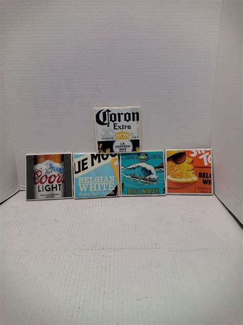 Set of 5 Different Ceramic Brewing Beer Coaster's~ Corona - Coors-Blue ...
