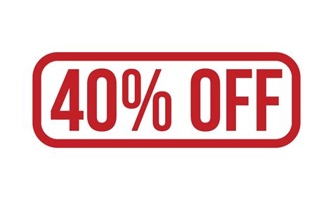 40 Percent Off Rubber Stamp. Red 40 Percent Off Rubber Grunge Stamp ...