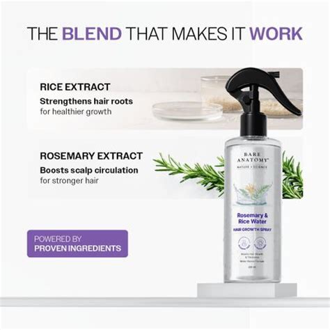 BARE ANATOMY Rosemary Water Spray for Hair Growth, Thickness & Hairfall ...