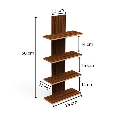Buy HOME SPARKLE 4-Tier Floating Wall Shelf - Brown from Home Sparkle ...