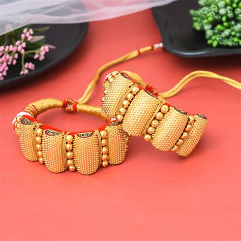 Gold Rajasthani Pochi Design - Flying Beads