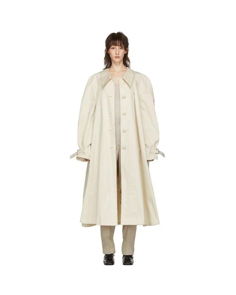 Lemaire Off-white Twill Trench Coat | Lyst