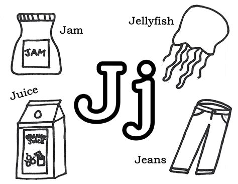 Alphabet Coloring Page-letter J download, Print, Color Children ...