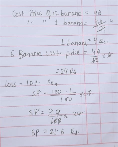 A fruit seller purchased bananas at rs 48 per dozen.he sold them at a ...