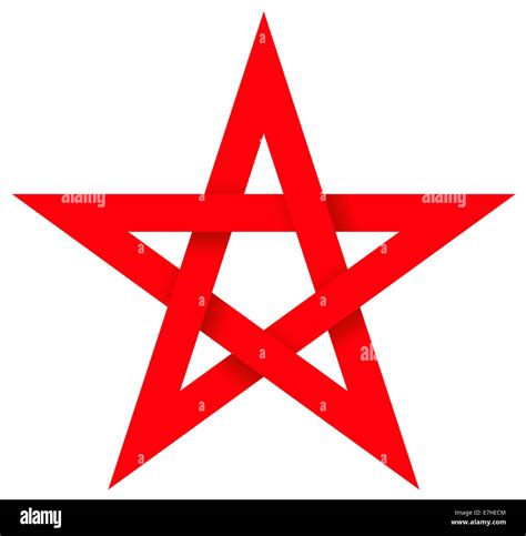 Red Pentagram 3D - Five-pointed geometric star figure that can be drawn ...