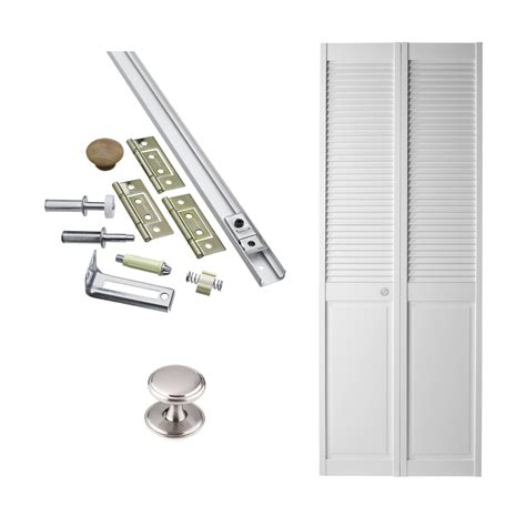 Shop RELIABILT 36in Louver Bifold Closet Door with Hinge Hardware Kit ...