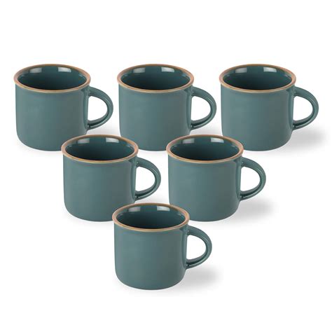 CELLO Estella Nexus Color Majestic Plain Mug Set of 6, 90ml, Blue ...