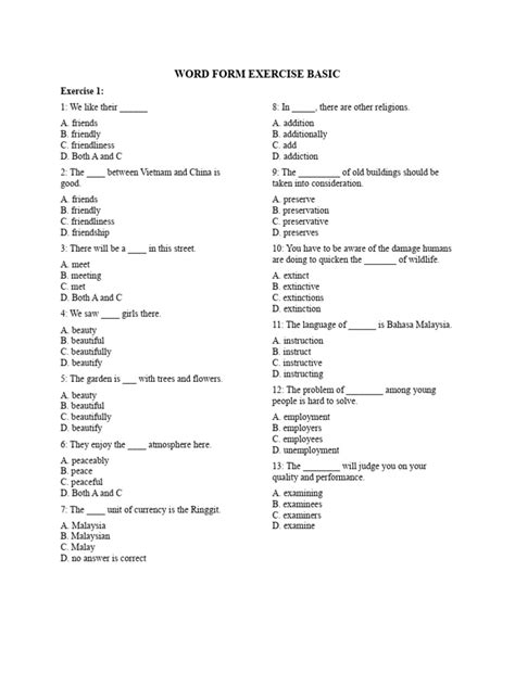 Image result for Word Form Questions