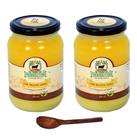 Buy Prakrutam Desi Ghee (500ml x 2) | Desi Cow Ghee| A2 Ghee Gir Pure ...