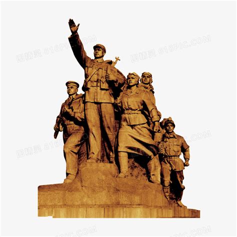 革命英雄雕塑装饰图片免费下载_PNG素材_编号192iw2neq_图精灵