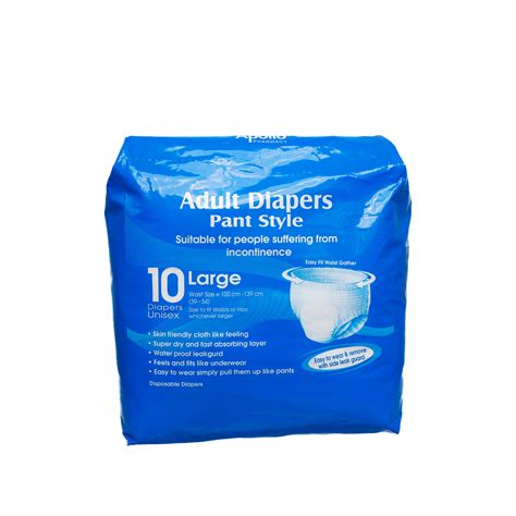 Apollo Life Adult Diaper Pants Large, 20 Count Price, Uses, Side ...