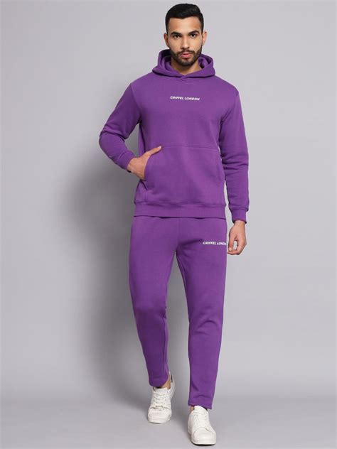 Griffel Men's Front Logo Solid Fleece Basic Hoodie and Joggers Full se ...