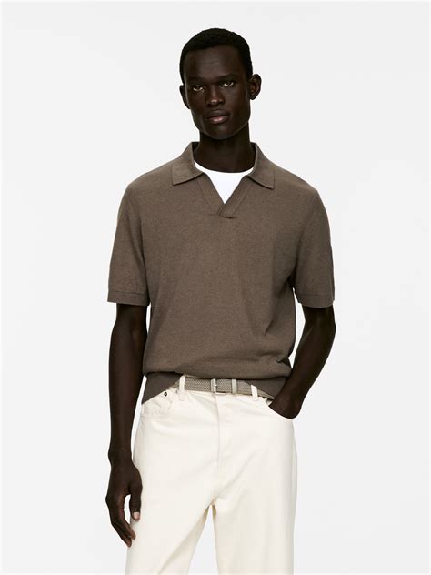 Cotton Linen Polo Shirt – Mole – Men – ARKET GB