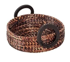 KADAM HAAT Grass Sikki Multipurpose Round Tray, Serving Tray| Tea ...