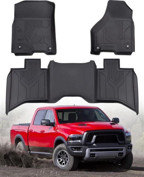 CarQiWireless Floor Mats for Dodge Ram 1500/2500/3500 Crew Cab 2013 ...