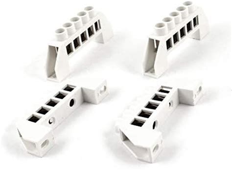 ELECTROPRIME 5 Holes Ground Wire Row Copper Tone Terminal Block, White ...