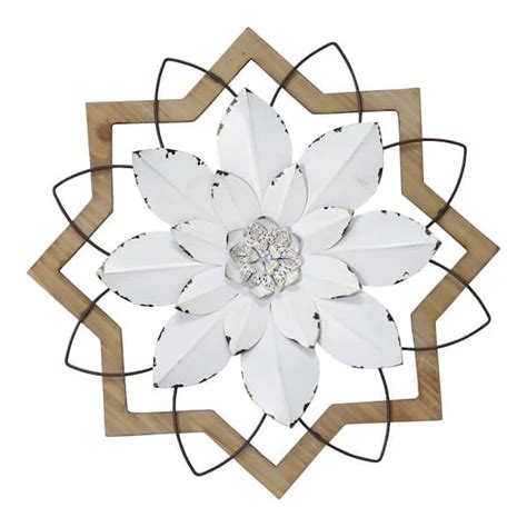 Buy White Metal Flower in Wood Frame Online at Lowest Price in Ubuy ...