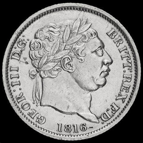 1816 George III Milled Silver Shilling, EF