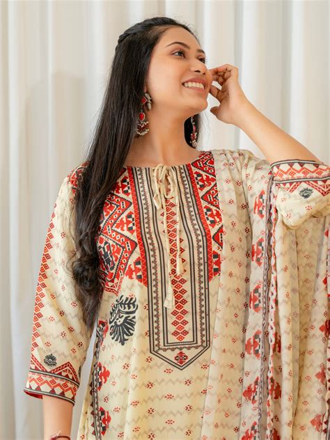 Red Aztek Placement Suit Set