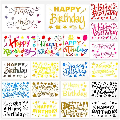 Outus 20 Pieces Mixed Color Happy Birthday Stickers India | Ubuy