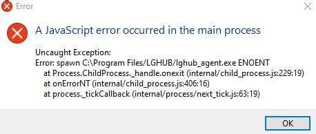 A JavaScript Error in the Main Process 的图像结果