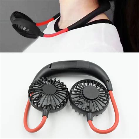 Hand Free Personal Fan - Portable USB Battery Rechargeable With Batter