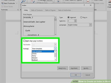 Image result for Word Index Tutorial