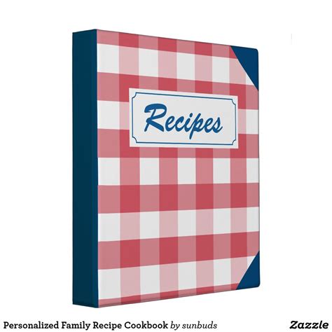 Personalized Family Recipe Cookbook 3 Ring Binder | Zazzle ...