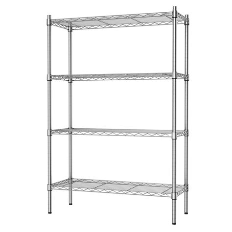 Auslar 4-Shelf Storage Wire Shelves Heavy Duty 4 Tiers Standing ...