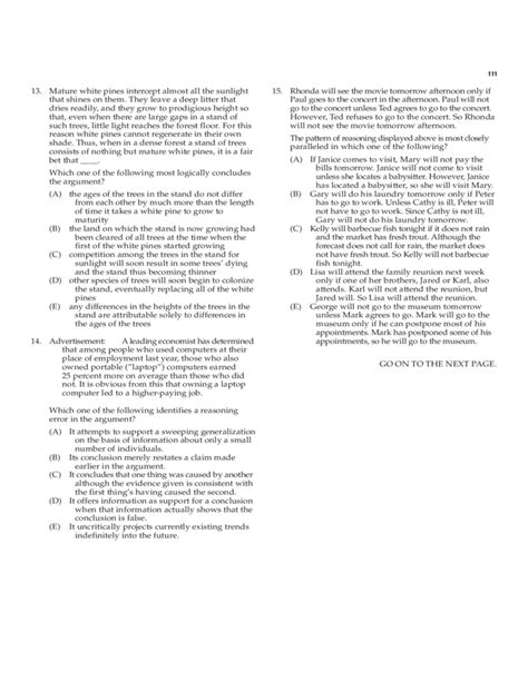 Image result for LSAT Multiple Choice Sample Questions