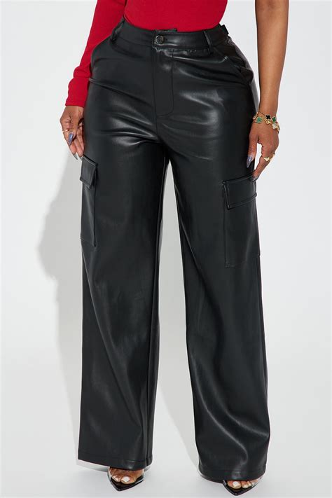 Zora Faux Leather Cargo Pant - Black | Fashion Nova
