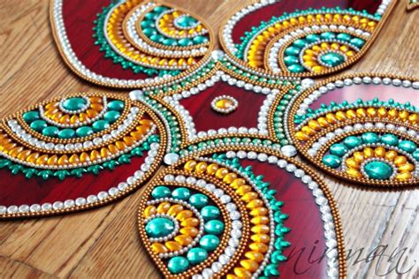 Buy Diwali Rangoli Kundan Bollywood Inspired, Acrylic Floor Art, Indian ...