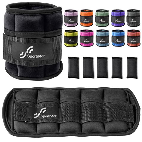 Sportneer Adjustable Ankle Weights 1 Pair 2 4 6 8 10 Lbs Leg Weight ...