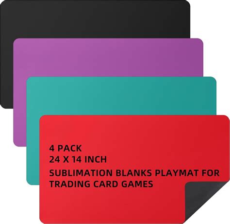 Yexiya 4 Pcs Card Game Mats 14 x 24 Inch Playmat Sublimation Blanks ...