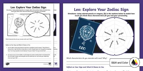 Leo: Explore Your Zodiac Sign Activity for 3rd-5th Grade
