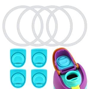 4pcs Water Bottle Seal Ring & 4pcs Replacement Stopper, Silicone O Ring ...