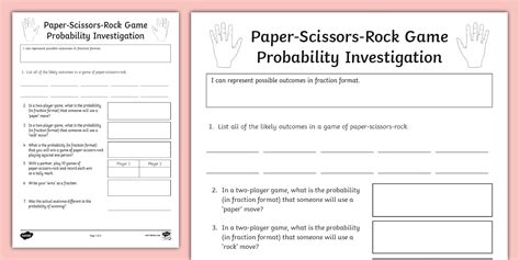 Rock-Paper-Scissors Probability Investigation Activity