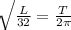 The formula T=2pi sqrt(L/32) gives the time it takes in seconds, T, for ...