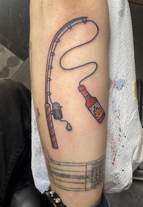 Fishing Pole Heart Tattoo