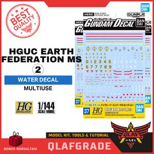 Jual Decal gundam 37 HGUC EARTH FEDERATION MS 2 1/144 - Bandai water ...