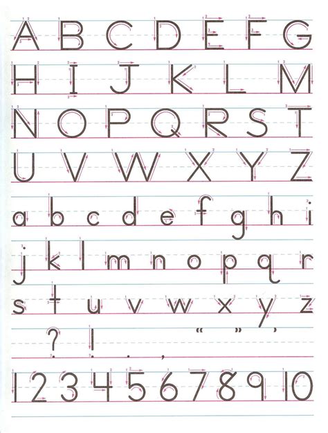 Zaner Bloser Manuscript - Print For Handwriting Practice ...