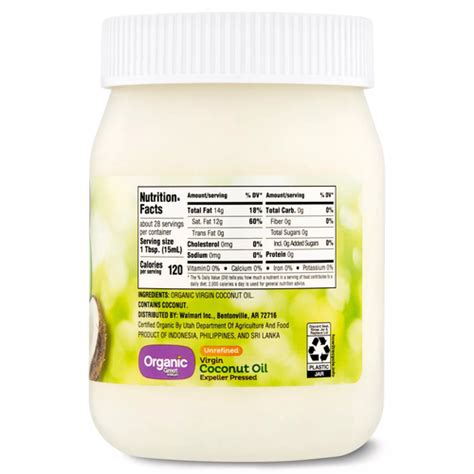 Great Value Organic Unrefined Virgin Coconut Oil, 14 India | Ubuy