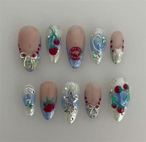 nails by maddy! | cherry soda float 🍒🧃🍉 - so cute for summer! swipe for the inspo! - syrup gels ...